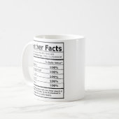 Funny Teacher Nutritional Fact Kaffeetasse (Vorderseite Links)