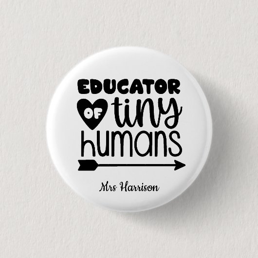 Funny Teacher personalisiertes Geschenk Button (Vorderseite)