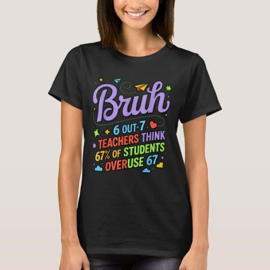 Funny Teacher Quote Bruh 6 Out Of 7 Teachers Think T-Shirt (Vorderseite)