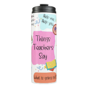 Funny Teacher Redewendungen Thermosbecher