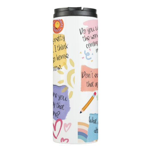 Funny Teacher Redewendungen Thermosbecher (Rückseite)