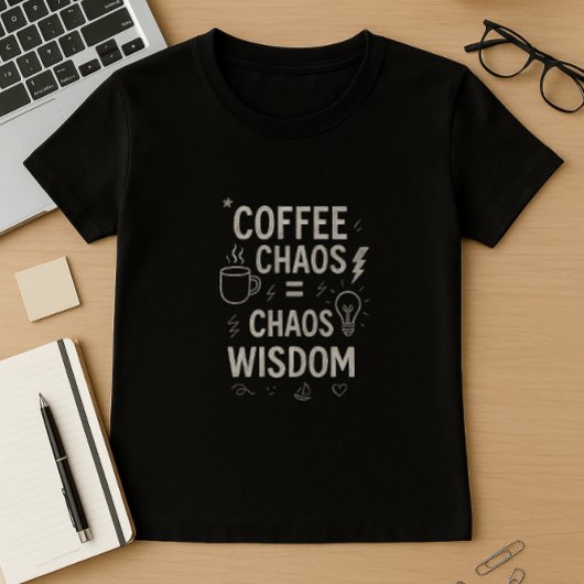 Funny Teacher Shirt; Coffee Chaos = Chaos Weisheit T-Shirt