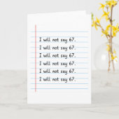 Funny Teacher Shirt I Will Not Say 67 Chalkboard Karte (Gelbe Blume)