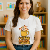 Funny Teacher Shirt; Kaffee & Name Wiederholungen T-Shirt