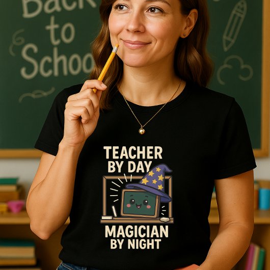 Funny Teacher Shirt, Zauberer bei Nacht T-Shirt