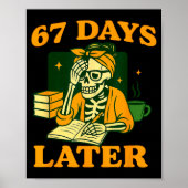 Funny Teacher Skeleton 6 7 Meme Six Seven Skeleton Poster (Vorne)