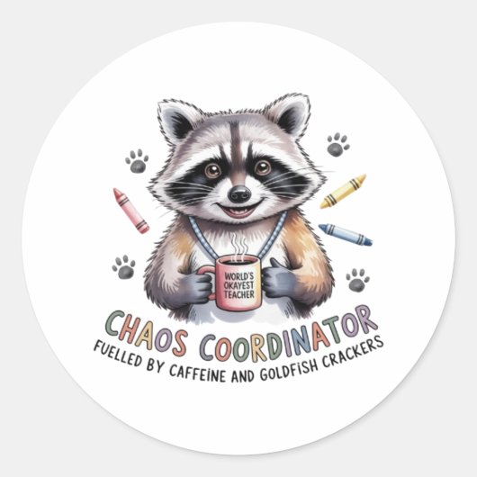Funny Teacher Sticker Chaos Coordinator Gift for W (Vorderseite)