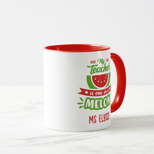 Funny Teacher Tasse - Eine in einem Melon (VorderseiteRechts)