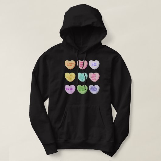 Funny Teacher Valentinstag Conversation Heart Sc Hoodie (Design vorne)