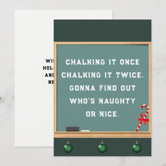 Funny Teacher Weihnachtskarten Dankeskarte (Vorne/Hinten)