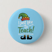Funny Teacher Weihnachtsunterricht ist mein Favori Button (Vorderseite)