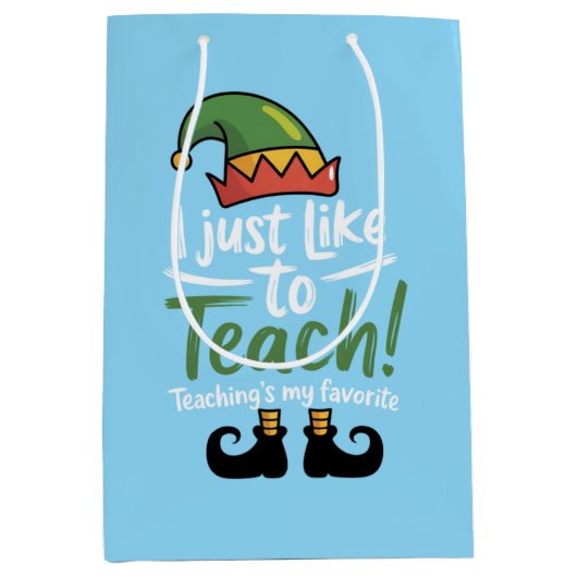 Funny Teacher Weihnachtsunterricht ist mein Favori Mittlere Geschenktüte (Vorderseite)