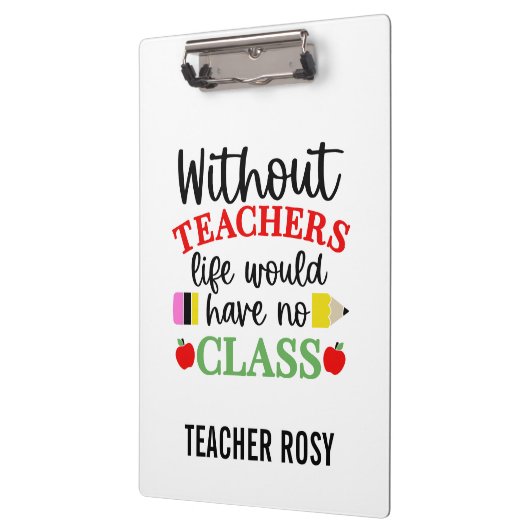 Funny Teacher Wertschätzung Geschenke Zwischenabla Klemmbrett (Links)