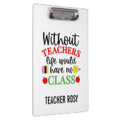 Funny Teacher Wertschätzung Geschenke Zwischenabla Klemmbrett (Rechts)