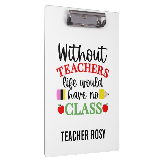 Funny Teacher Wertschätzung Geschenke Zwischenabla Klemmbrett (Rechts)