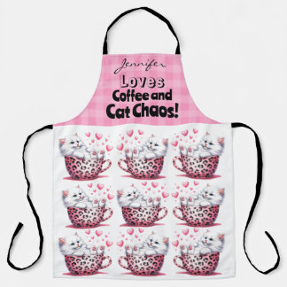 Funny Teacup Cat All-Over Print Schürze