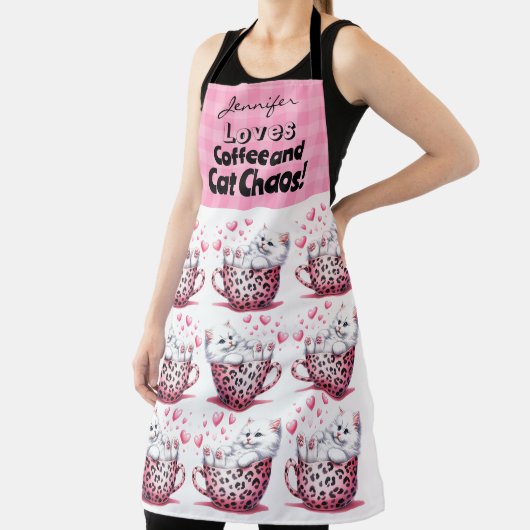 Funny Teacup Cat All-Over Print Schürze (InSitu)