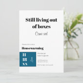 Funny Teal Blue Housewarming Celebration Karte (Stehend Vorderseite)