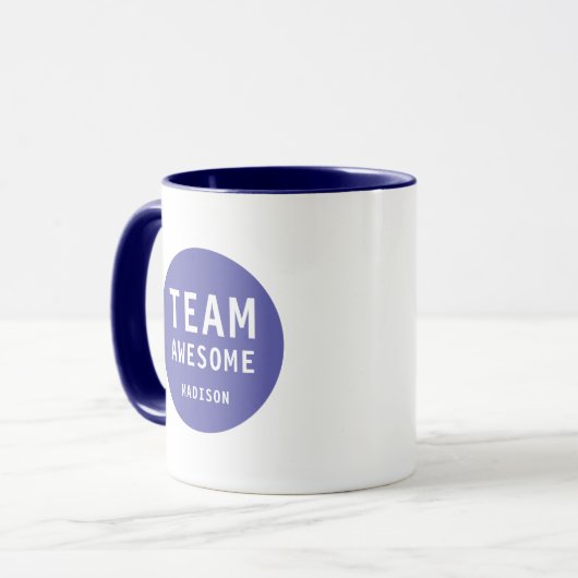 Funny Team Awesome Purple Personalized Name Tasse (Vorderseite Links)