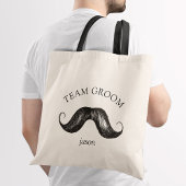 Funny Team Groom Mustache Wedding Tragetasche