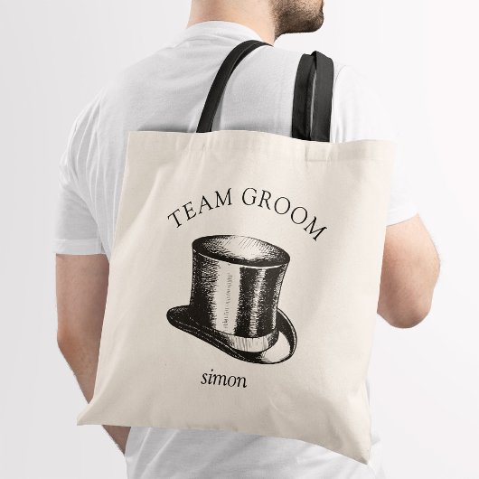 Funny Team Groom Top Hat Wedding Tragetasche