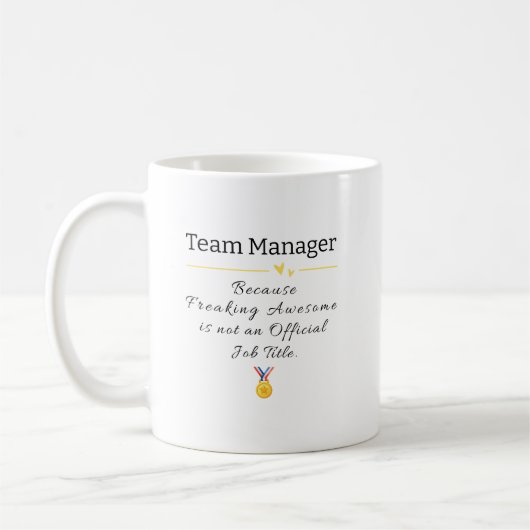 Funny Team Manager Job Title Coffee Tasse (Links)