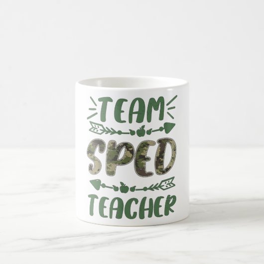 Funny Team Spacher Camouflage Lehrer Lehrer zurück Kaffeetasse (Mittel)