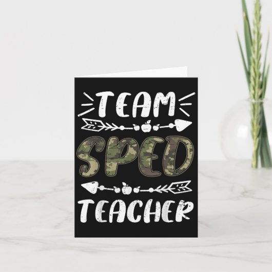 Funny Team Sped Teacher Camo Teacher Student Back Karte (Vorderseite)