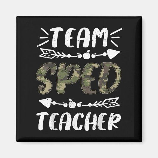 Funny Team Sped Teacher Camo Teacher Student Back  Magnet (Vorne)