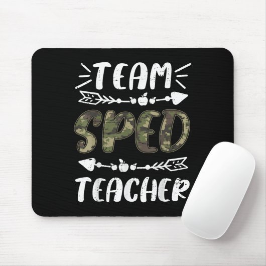 Funny Team Sped Teacher Camo Teacher Student Back  Mousepad (Mit Mouse)