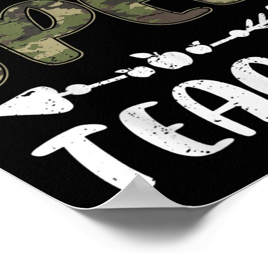 Funny Team Sped Teacher Camo Teacher Student Back  Poster (Ecke)