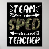 Funny Team Sped Teacher Camo Teacher Student Back  Poster (Vorne)