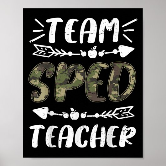 Funny Team Sped Teacher Camo Teacher Student Back Poster (Vorne)