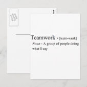 Funny Teamwork Produkte Postkarte (Vorne/Hinten)