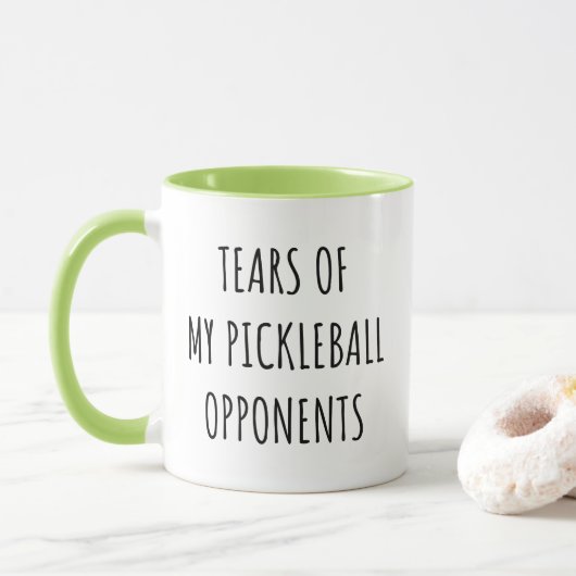 Funny Tears Of My Pickleball Opponents Sarcasm Tasse (Mit Donut)
