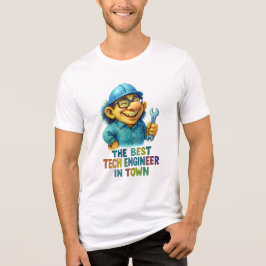 Funny Tech Engineer Troll - Best Engineer in Town Tri-Blend Shirt