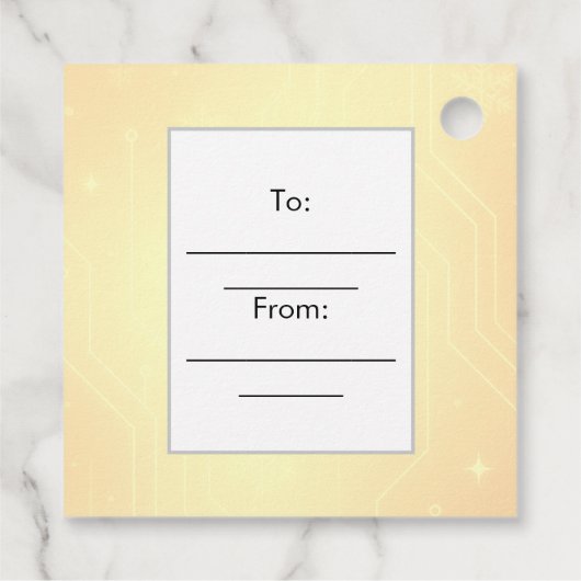 Funny Tech Geschenkmarke - "Fehler 404: Better Gif Geschenkanhänger (Rückseite)