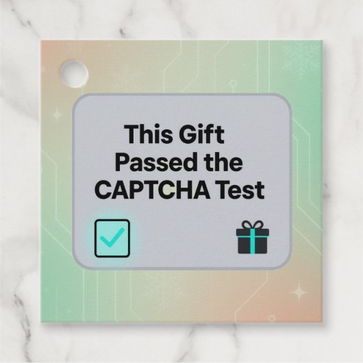 Funny Tech Gift Tag - "Passed CAPTCHA Test" Geschenkanhänger (Vorderseite)