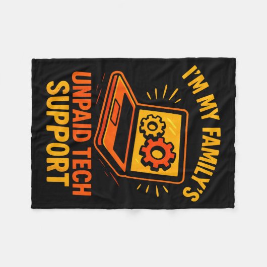 Funny Tech Guy Suprt Computer Geek Nerd Engineer G Fleecedecke (Vorderseite (Horizontal))