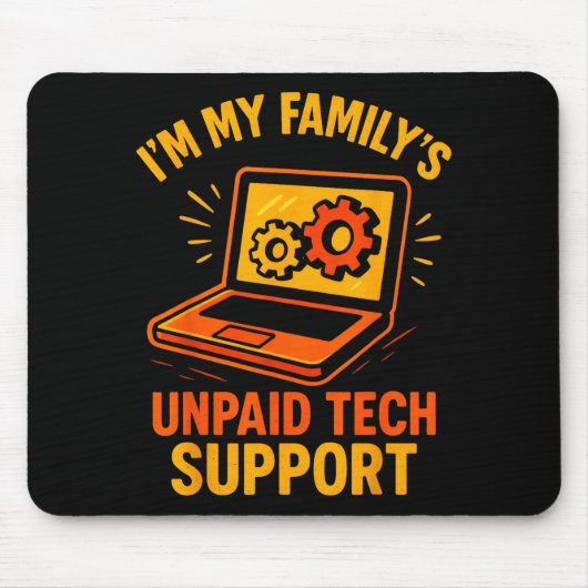 Funny Tech Guy Suprt Computer Geek Nerd Engineer G Mousepad (Vorne)