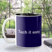 Funny Tech Spaß Computerprogrammierer Mit Monogram Zweifarbige Tasse
