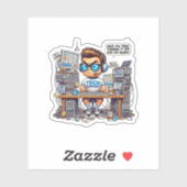 Funny Tech Support Cartoon Aufkleber (Blatt)