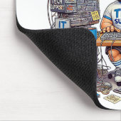 Funny Tech Support Cartoon Mousepad (Ecke)