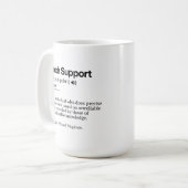 Funny Tech Support Definition | Minimalistisches B Kaffeetasse (Vorderseite Links)