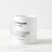Funny Tech Support Definition | Minimalistisches B Kaffeetasse (Vorderseite Links)