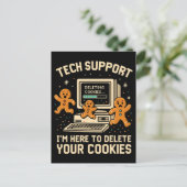 Funny Tech Support Delete Cookies  Postkarte (Stehend Vorderseite)