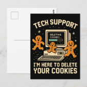 Funny Tech Support Delete Cookies  Postkarte (Vorne/Hinten)