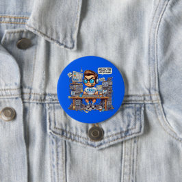 Funny Tech Support Teppich Shirt Cartoon Button