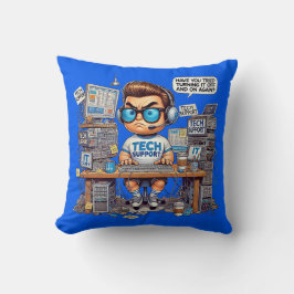 Funny Tech Support Teppich Shirt Cartoon Kissen