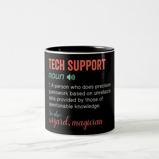 Funny Tech Support Zwei-Tone-Kaffee-Tasse Zweifarbige Tasse (Mittel)